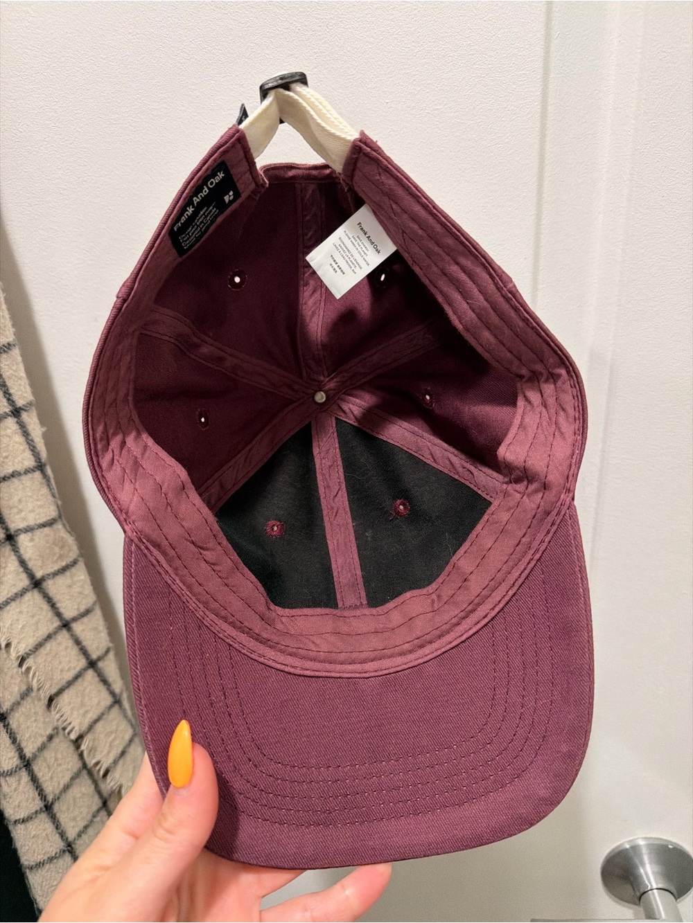 Organic Cotton Baseball Cap in Burgundy - Picture 7 of 9